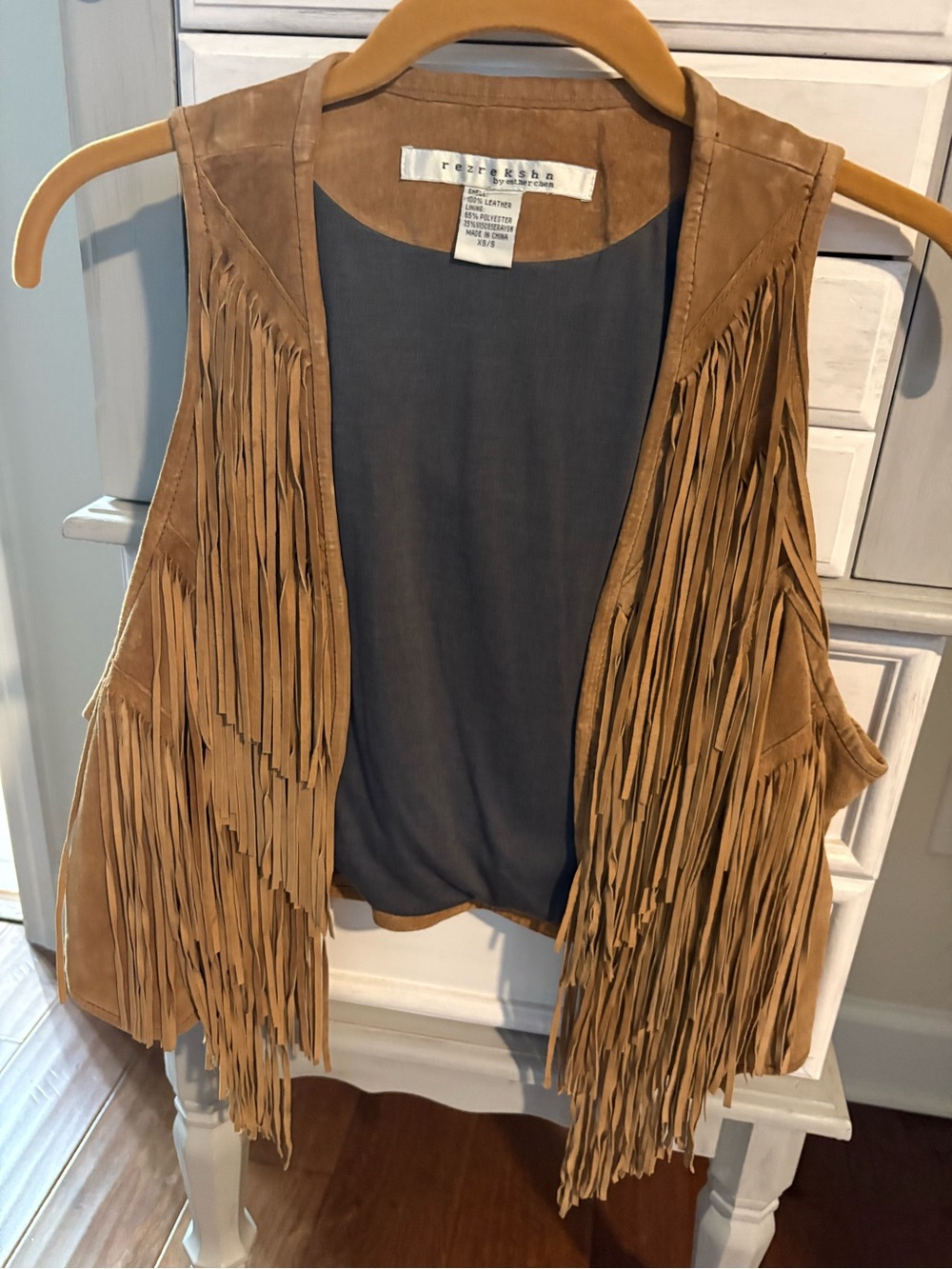 Fringe Suede Vest - Tan